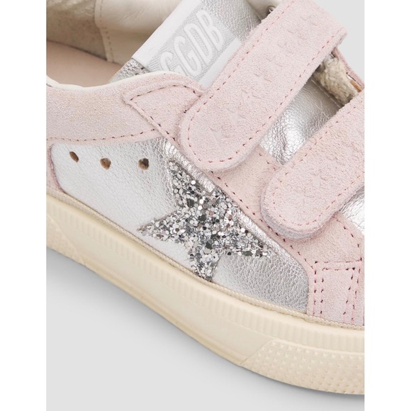 Golden Goose Other - Golden Goose Pink Silver Glitter Star Toddler Leather Sneakers Low-Top NWB 7